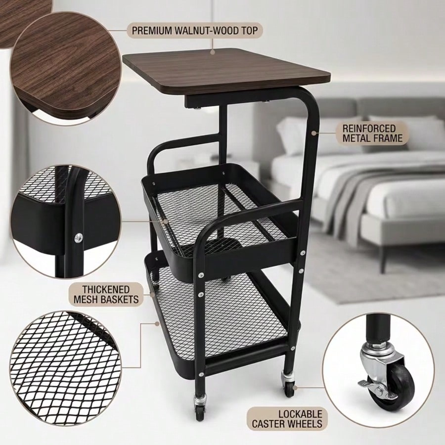 3-Tier Wheeled Rolling Cart wi - огляд і ціна Home Cooking Recipes